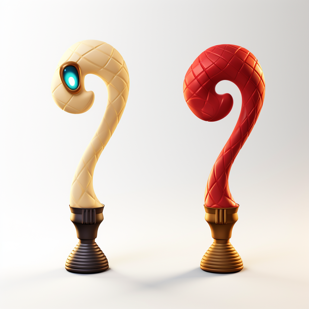 3D question marks lamps on a white background