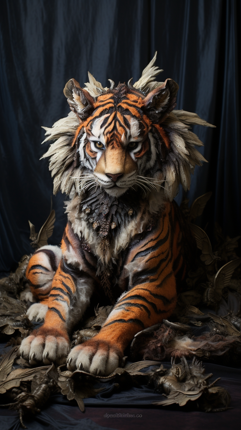 4. Cute tiger plush toy resting peacefully