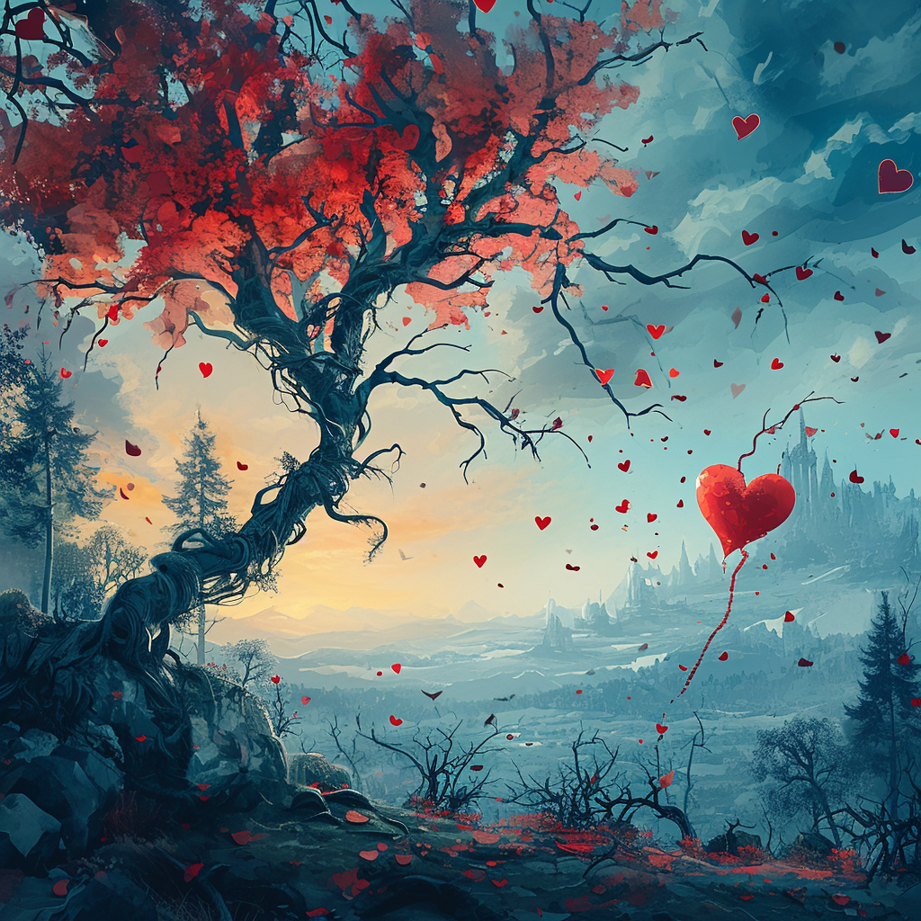 4. Whimsical Valentine's Day background illustration image