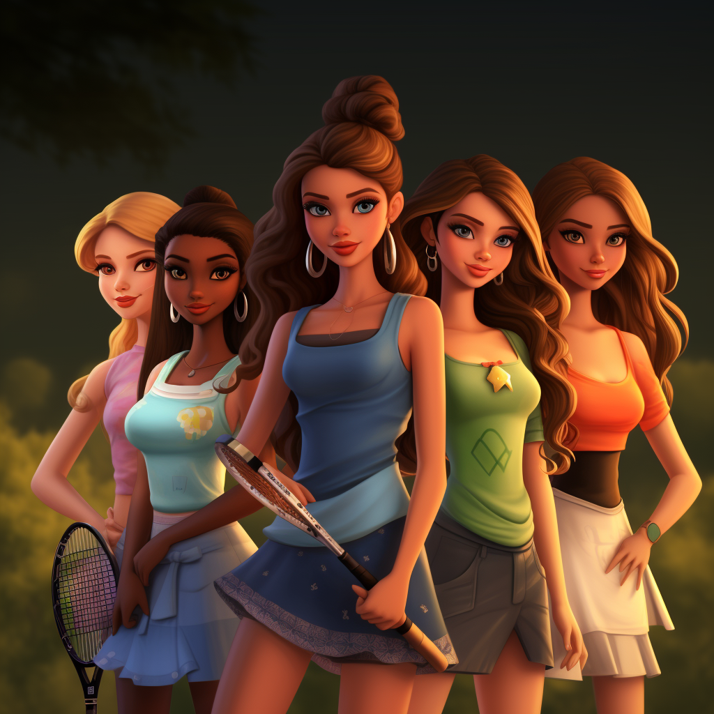 4. Winx characters playing tennis in action