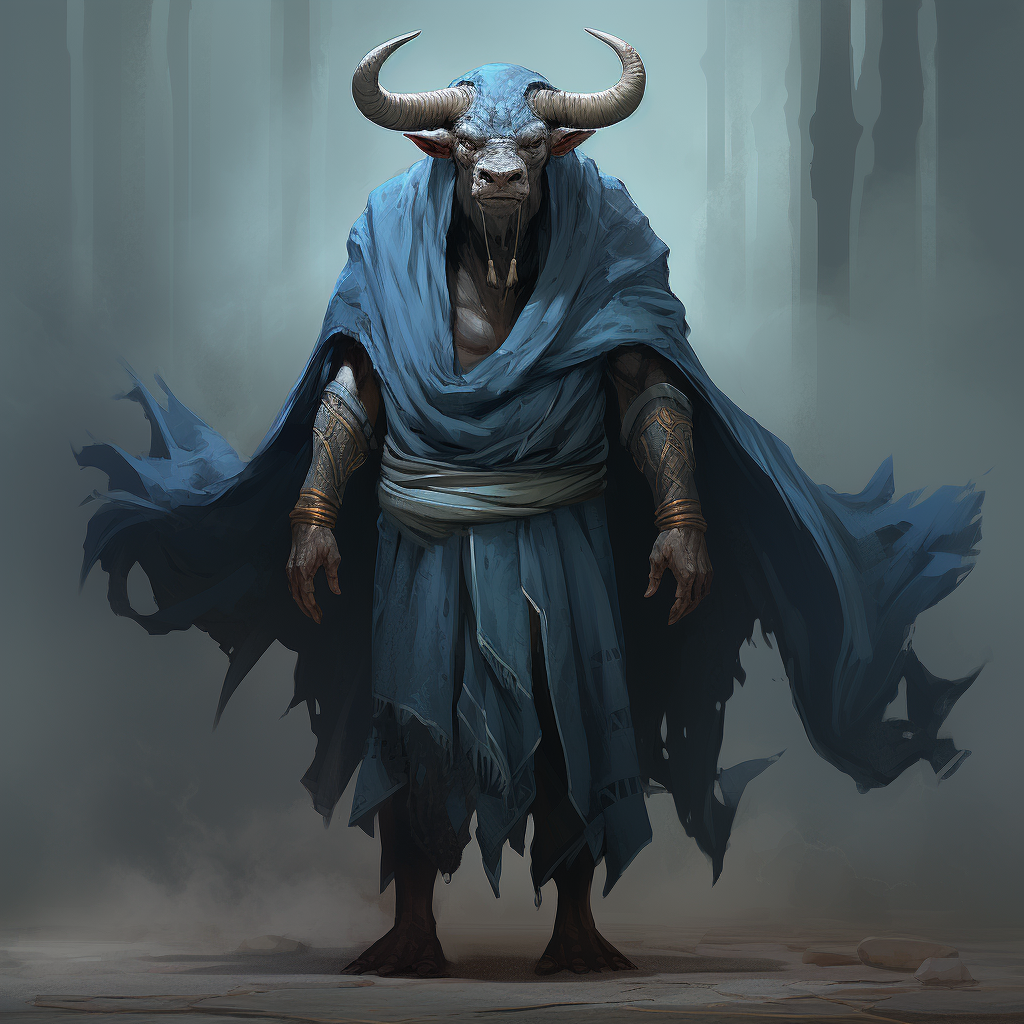 4. Lively Bull Minotaur in Nun's Head Covering