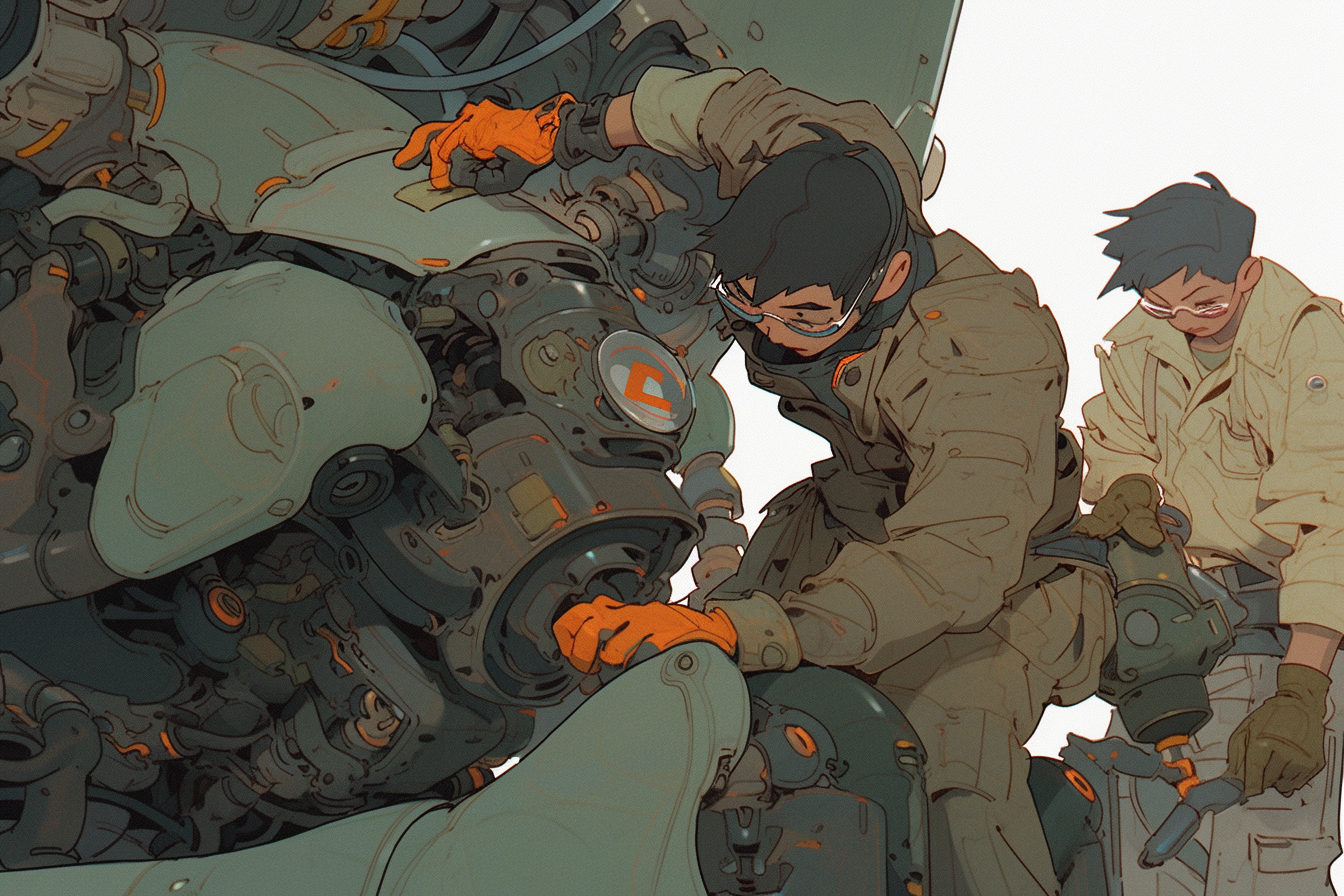 4. Image of boy fixing a mech