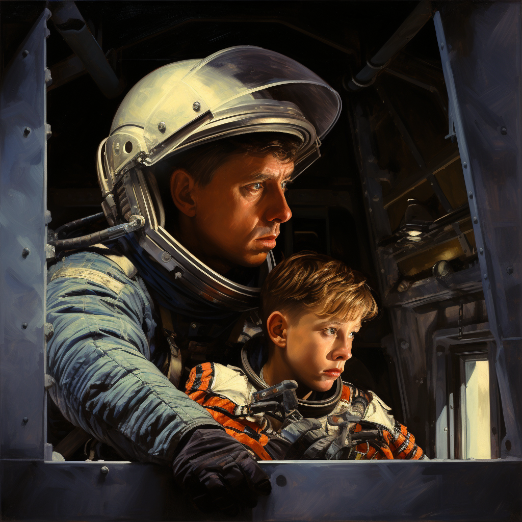 4. Artistic depiction of interstellar Norman Rockwell painting