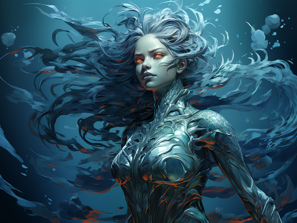 Merfolk illustration with beautiful features