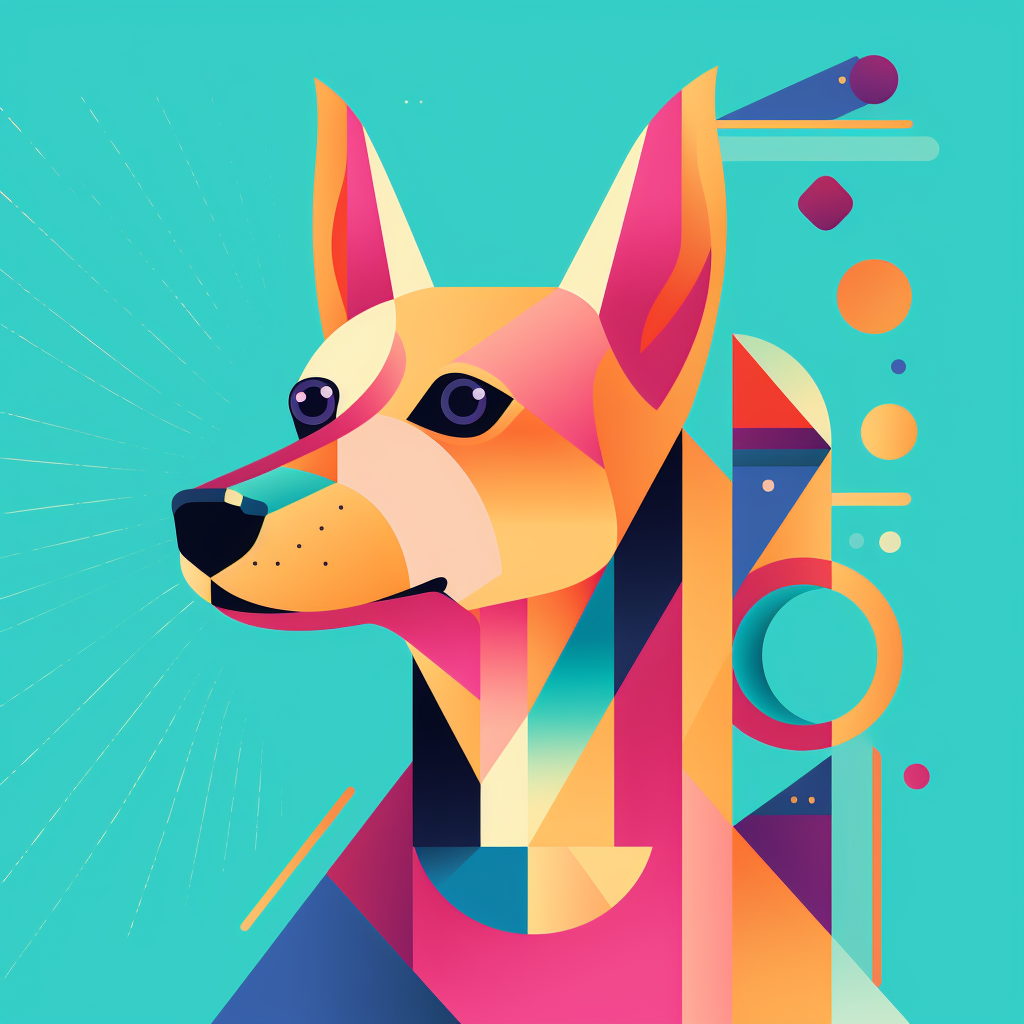 4. Playful and Vibrant Dog Illustration