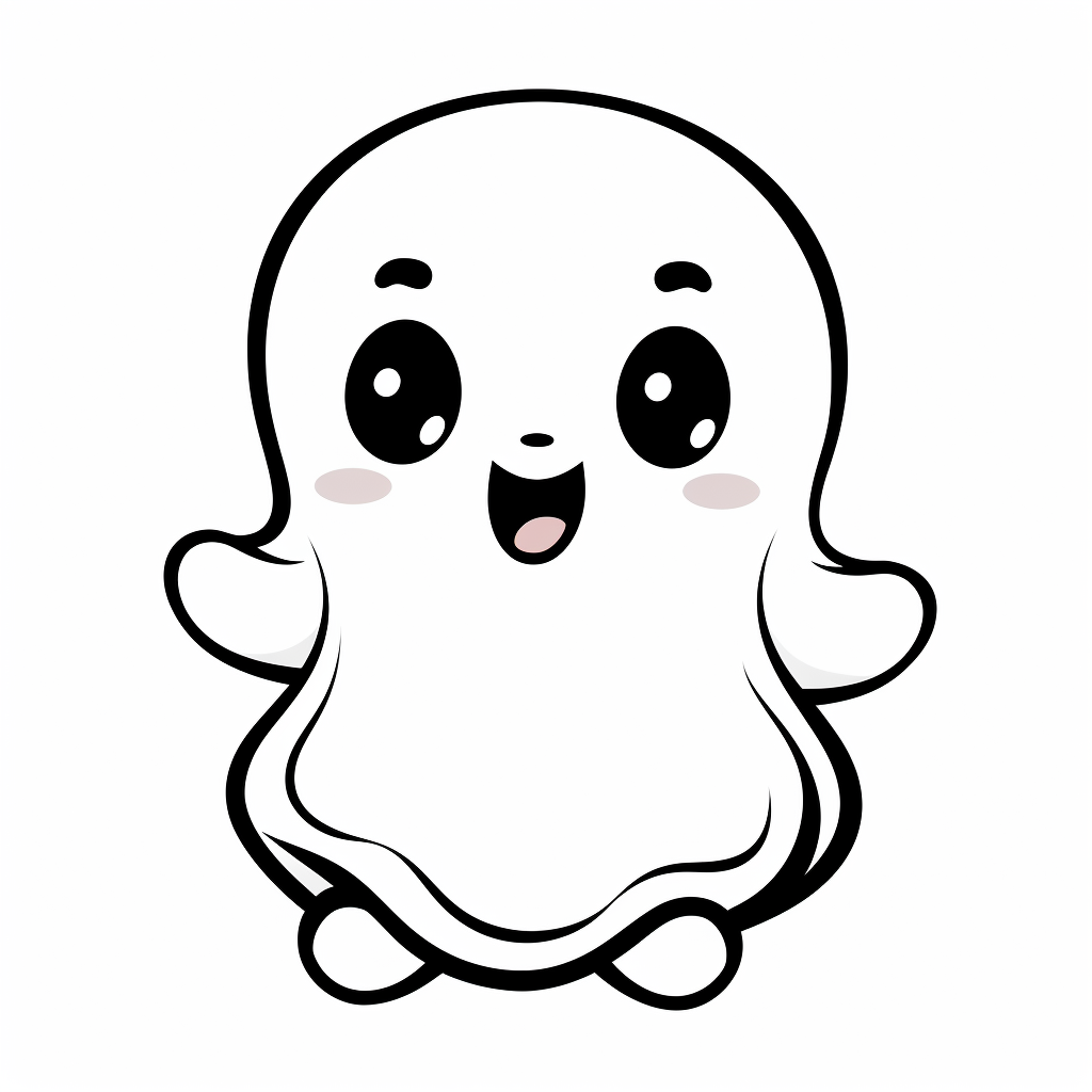 4. Adorable Ghost Coloring Page Image