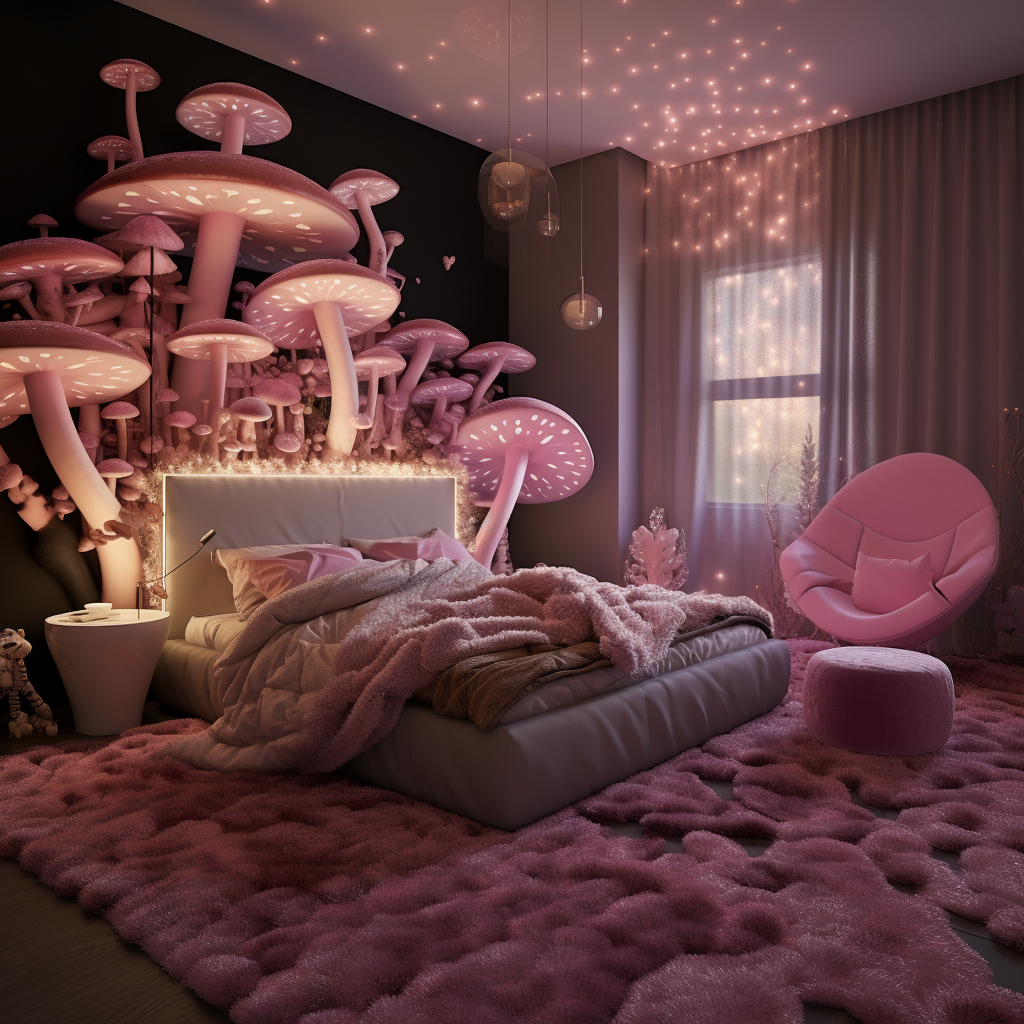 4. Cozy fairy bedroom with mushroom-inspired decor