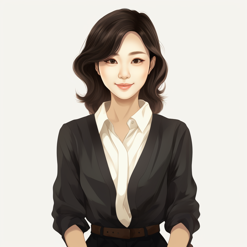 4. Description of a Korean woman with round eyes and cute face