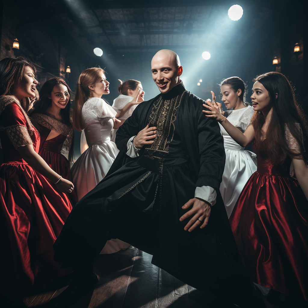 English Monk Dancing in Nightclub