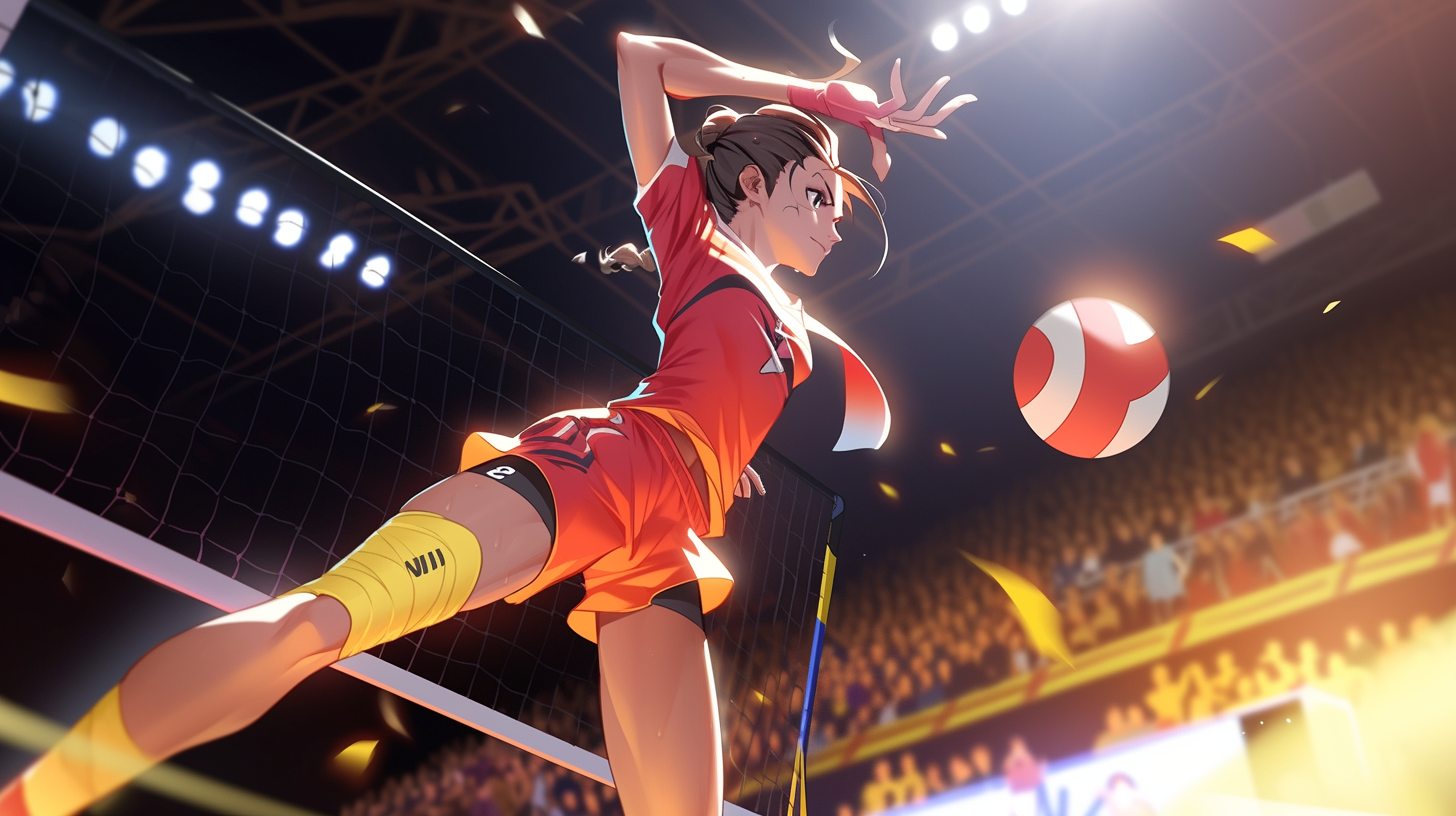 4. Dynamic volleyball players in action