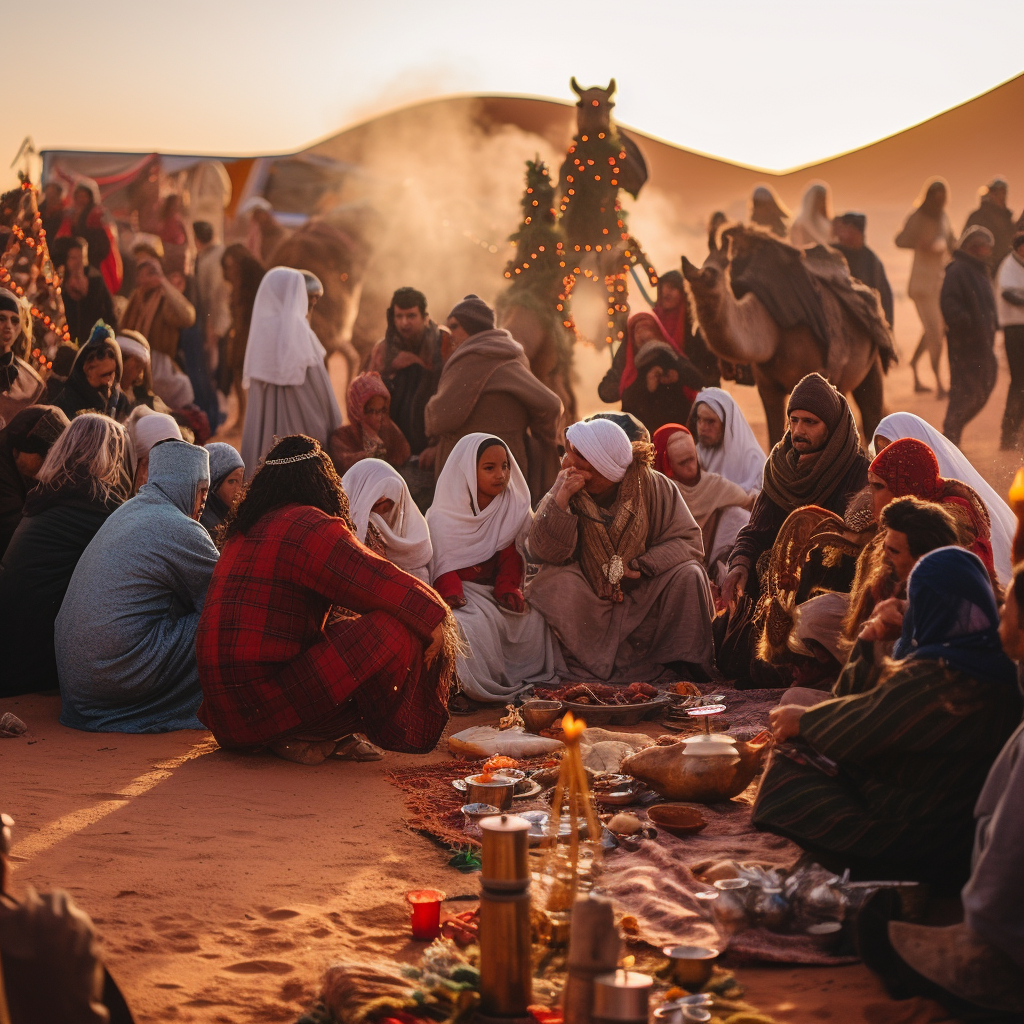 4. Festive celebration in Sahara desert