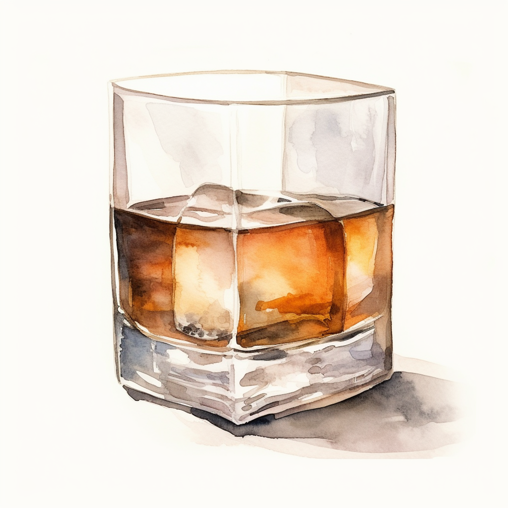 4. Classic cocktail with watercolor motif