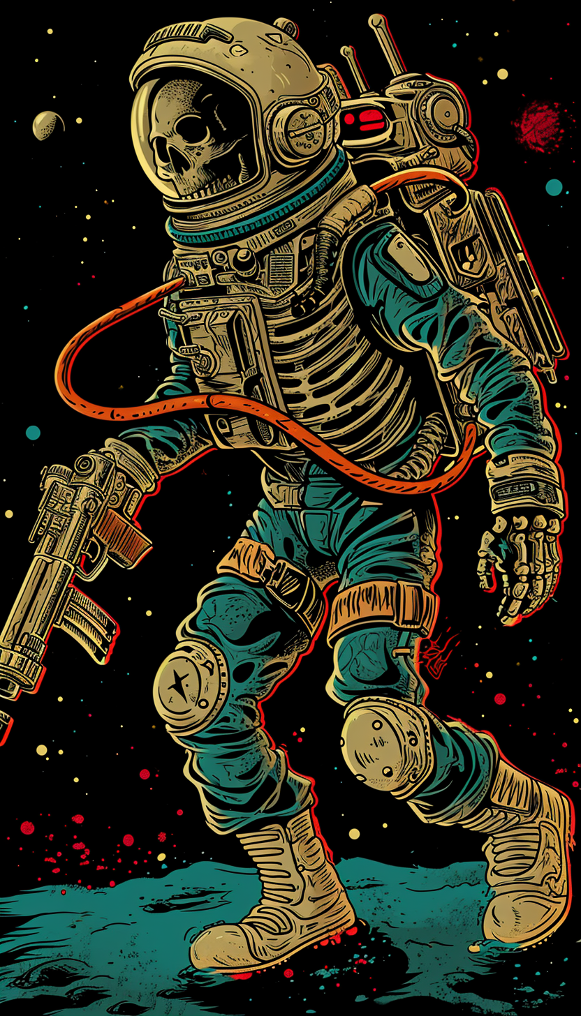 Spooky cosmonaut with raygun (or Spooky cosmonaut with raygun)