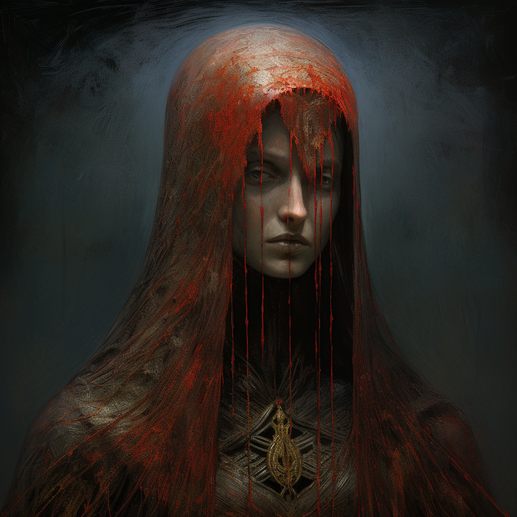 4. Haunting vampire portrait in Beksiński style