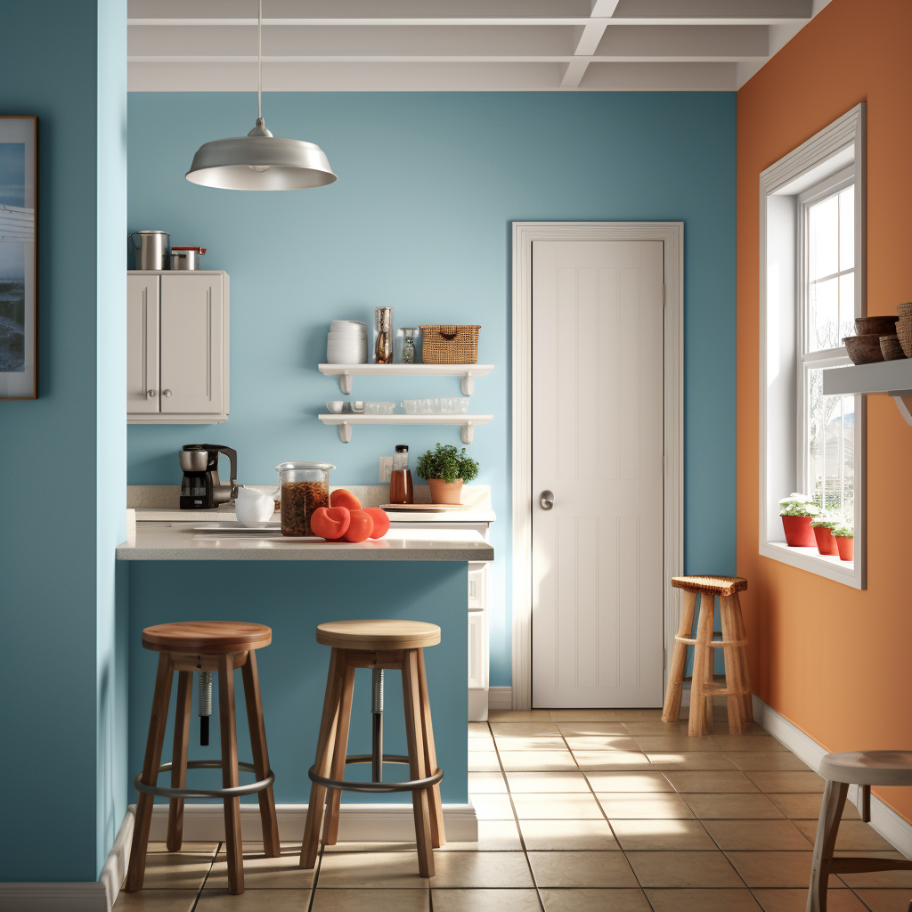 4. Photorealistic kitchen in C0AD96 shade