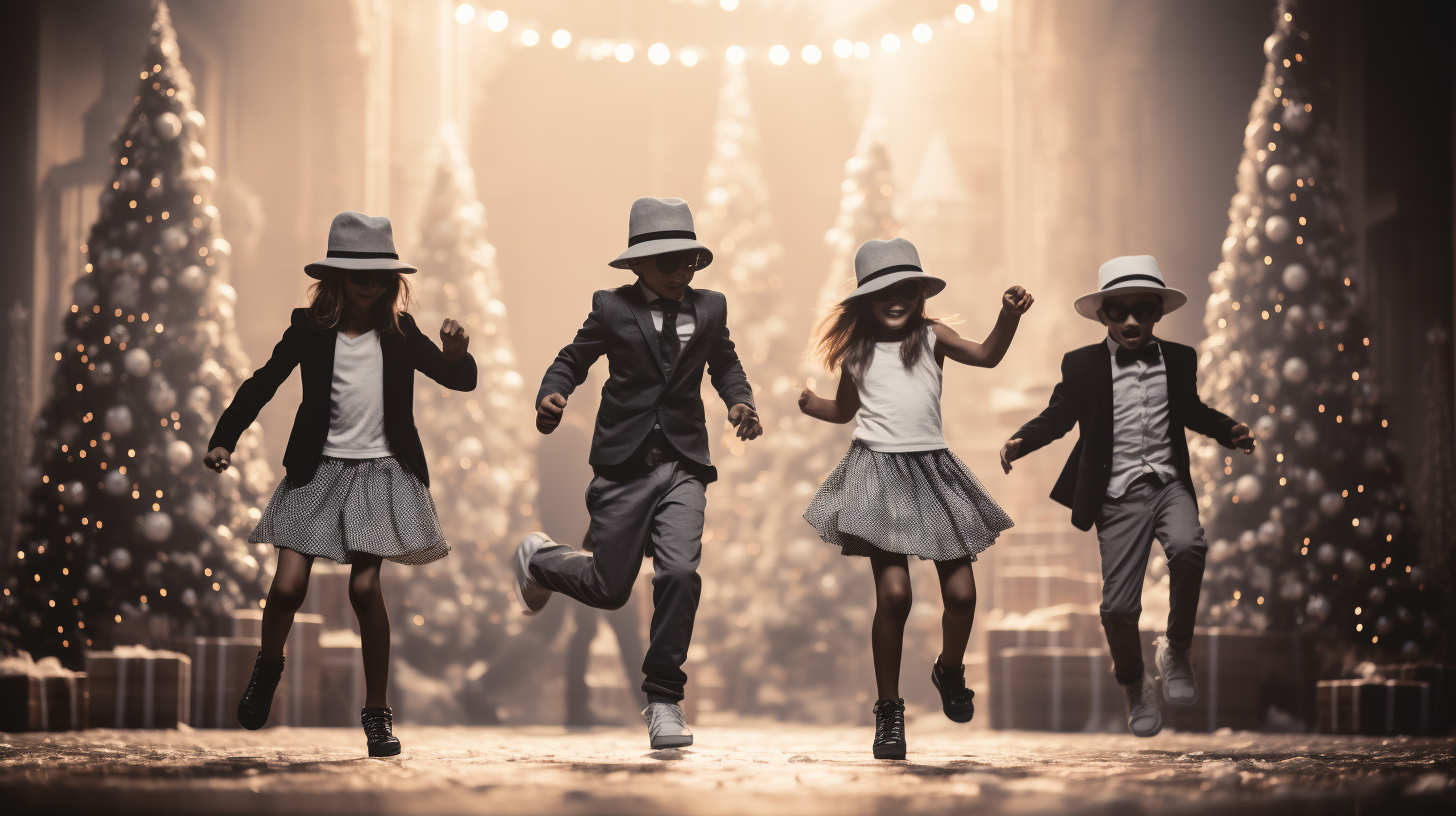 4. Children in Festive Christmas Dance