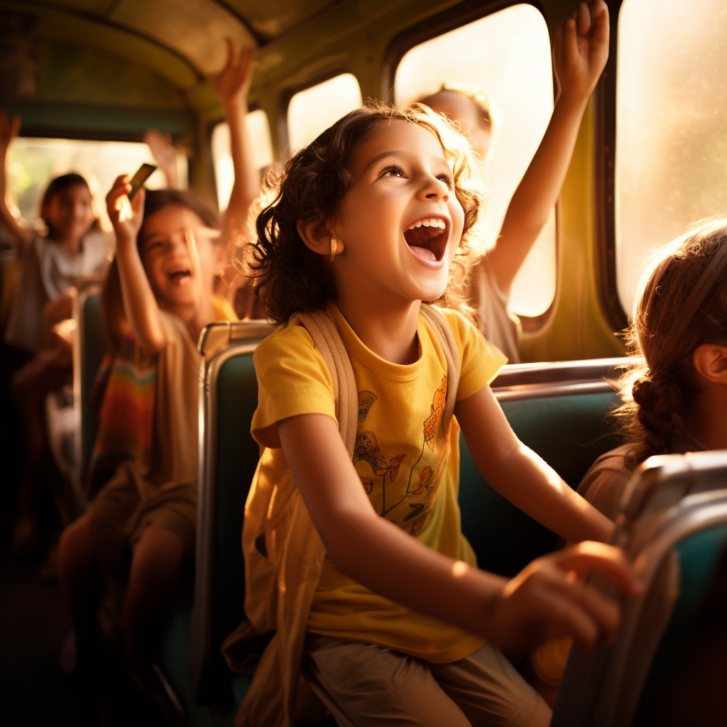 4. Children's Pure Happiness on School Trip