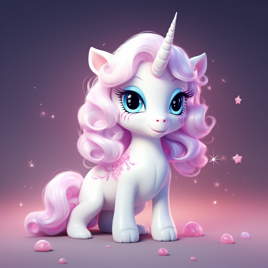 4. Cute unicorn chibi with sparkling horn