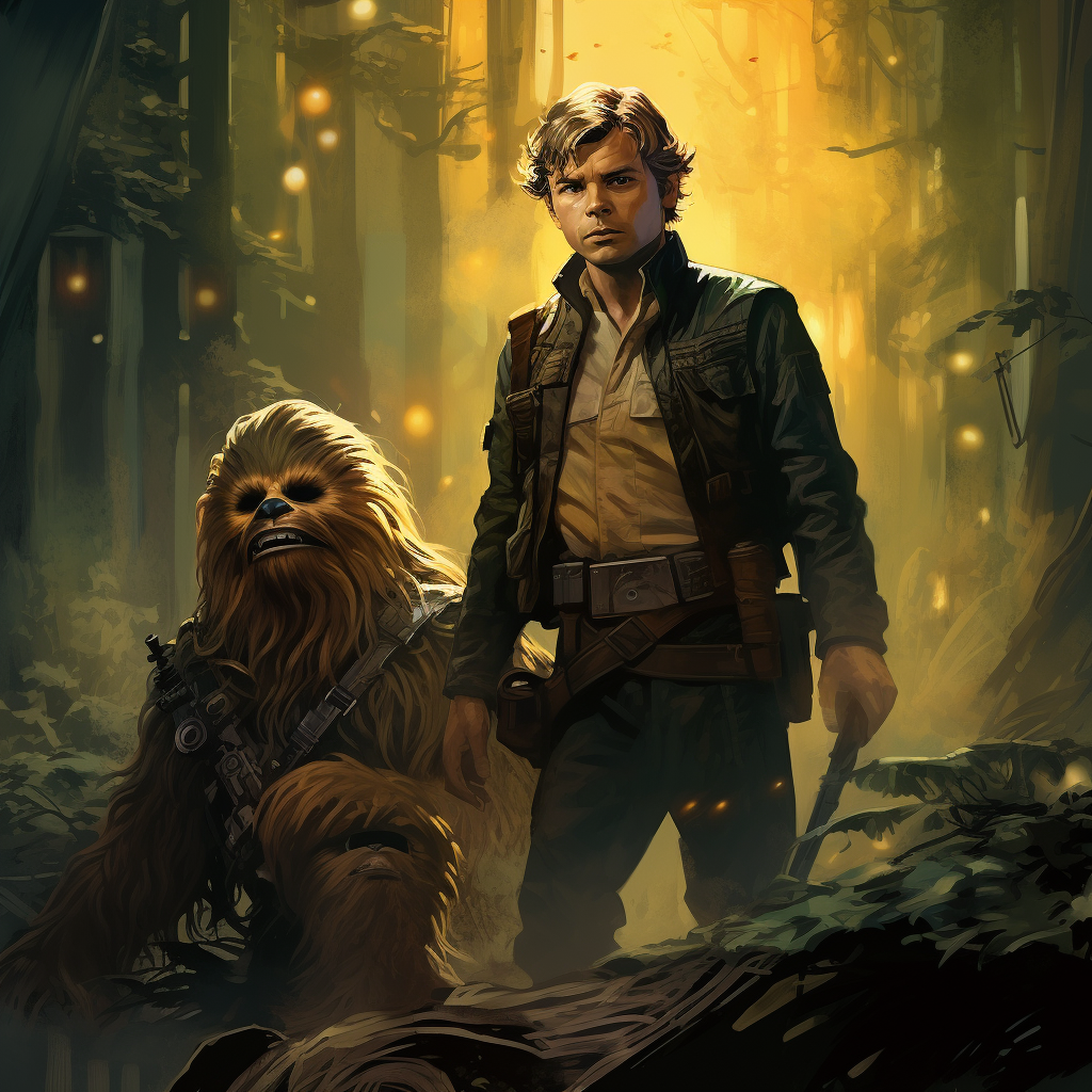 4. Charming duo of Han Solo and Baby Yoda on Endor