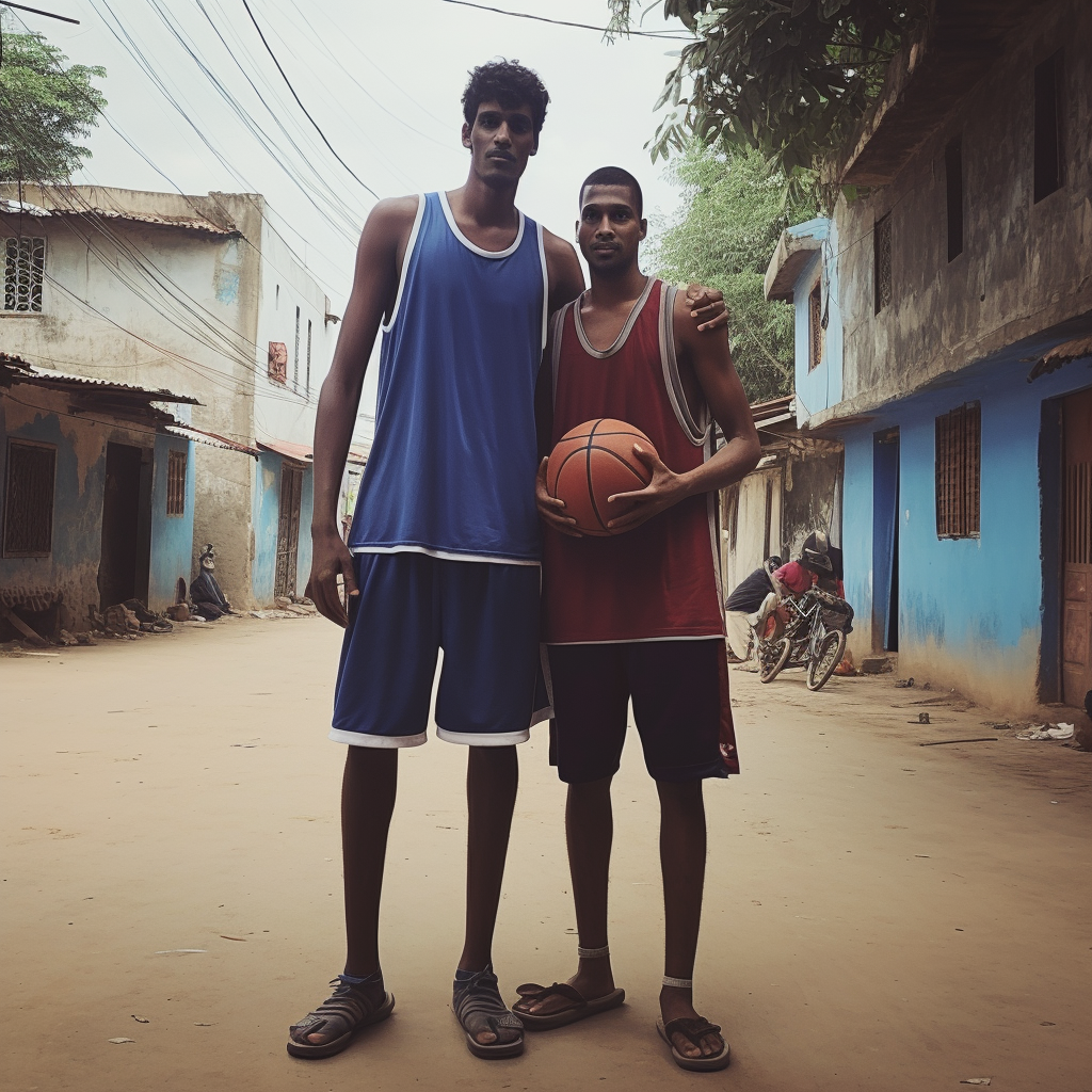 4. Tall basketball player in jersey