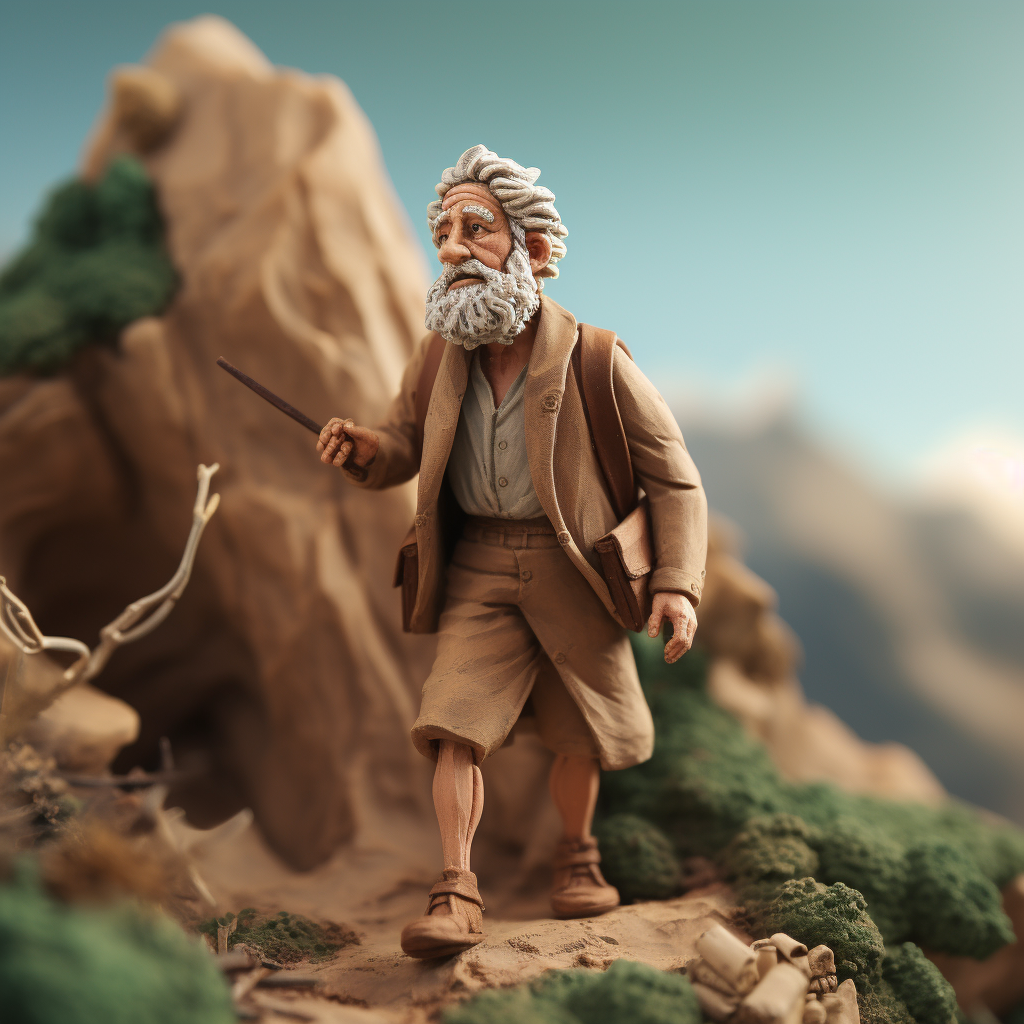 4. Clay-made ancient Roman philosopher on an adventure