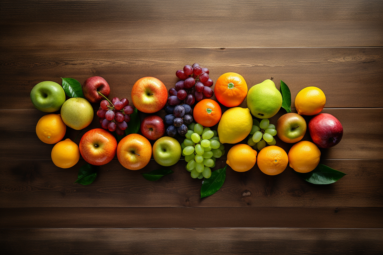 4. Delicious Fruits on Wooden Table