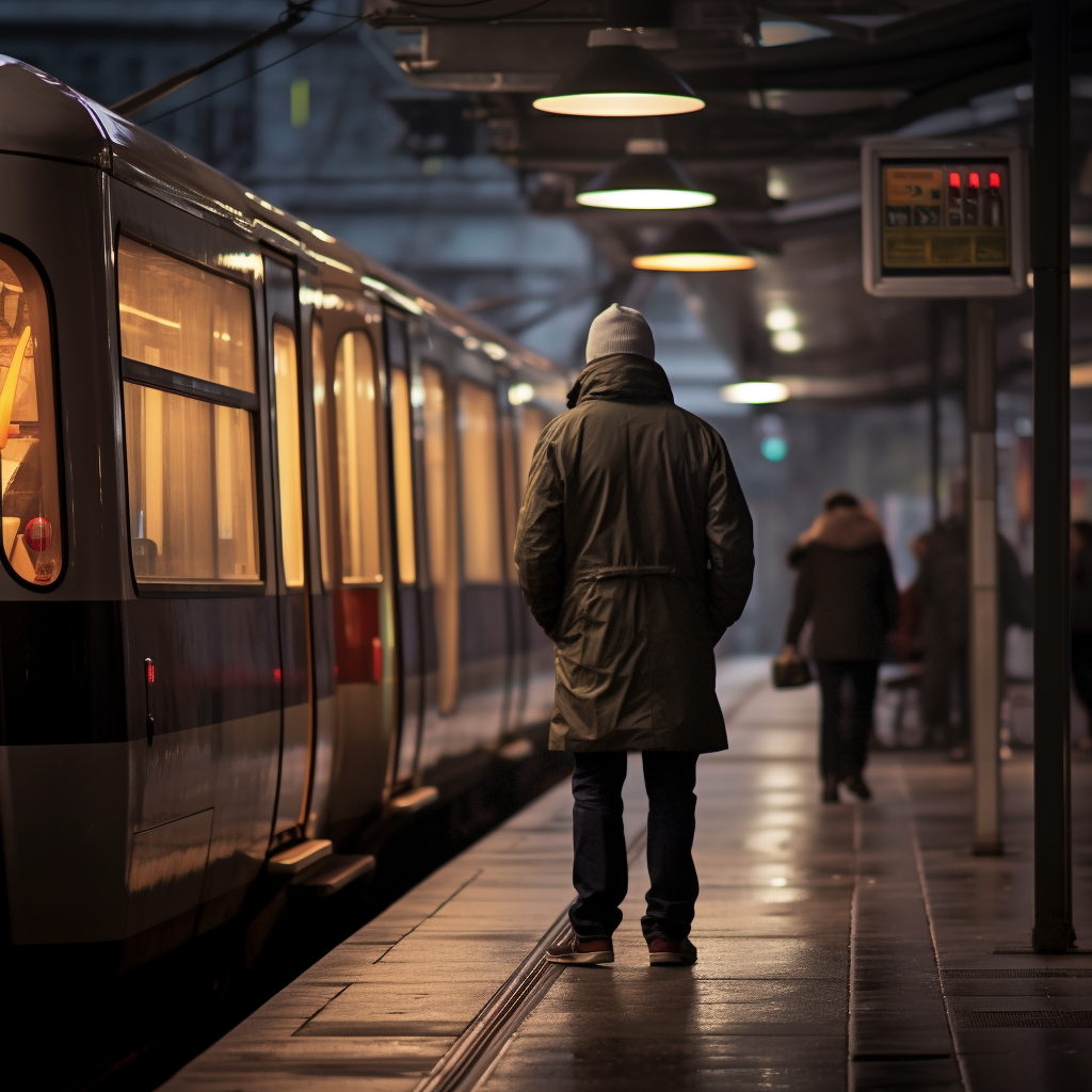 4. Image of a commuter waiting