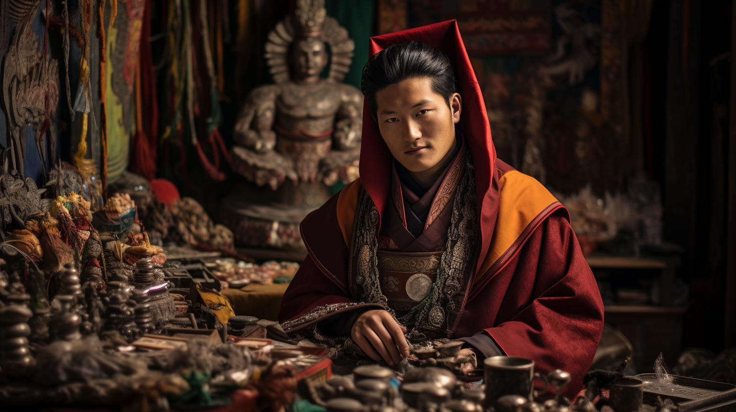 4. Image showcasing Tibetan cultural traditions and religious rituals