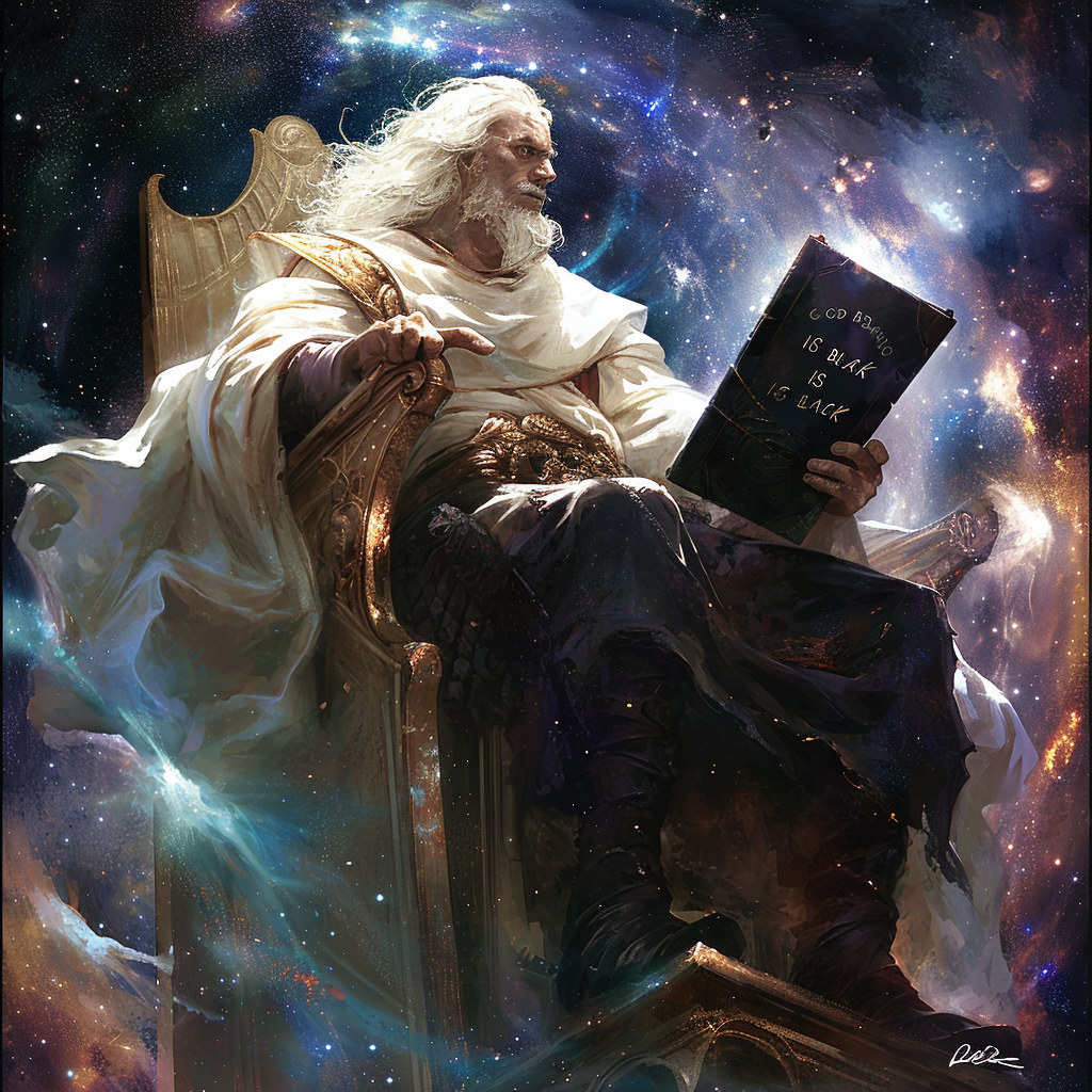 4. Image of majestic white blonde father God on a throne