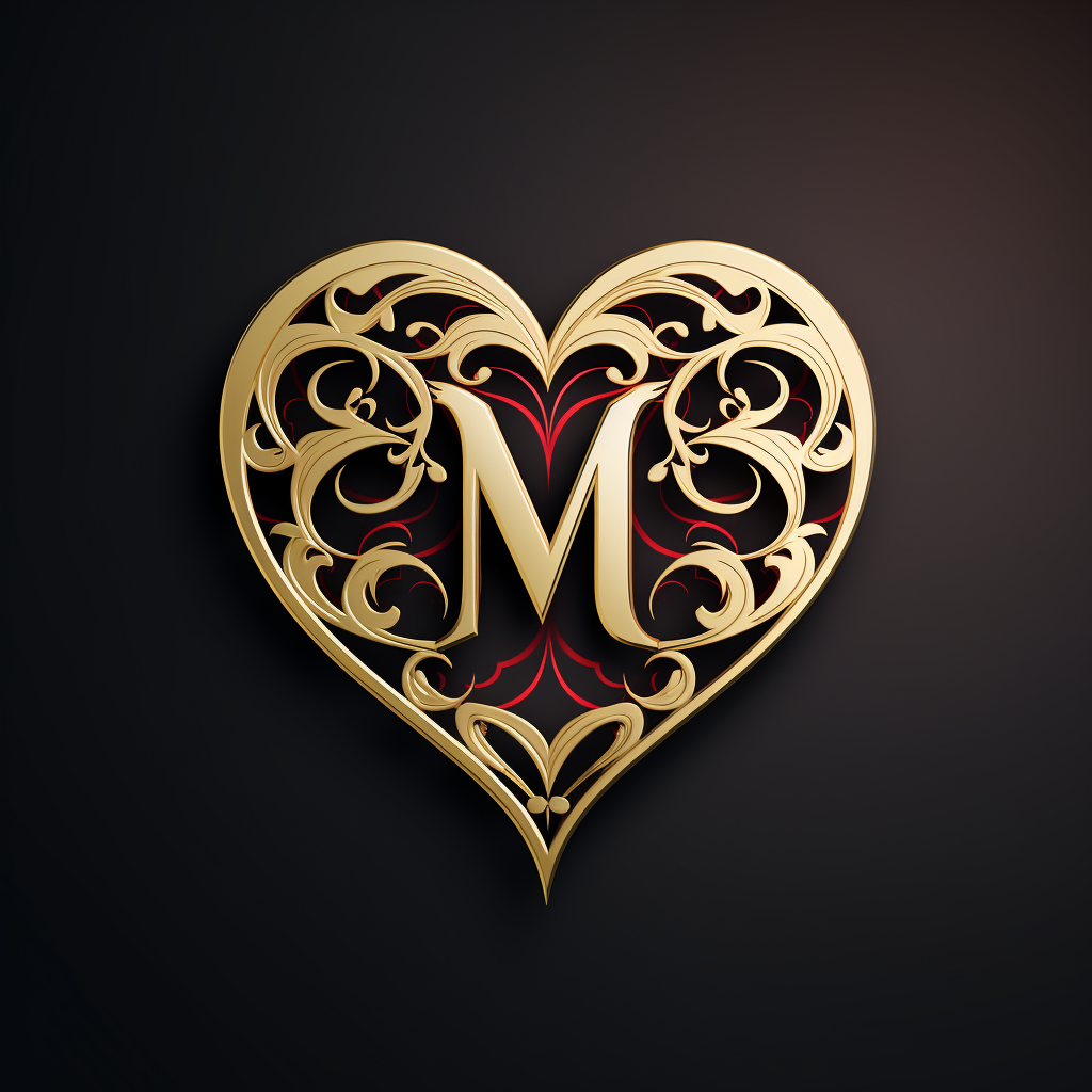 4. Stylish logo with heart and initials AM