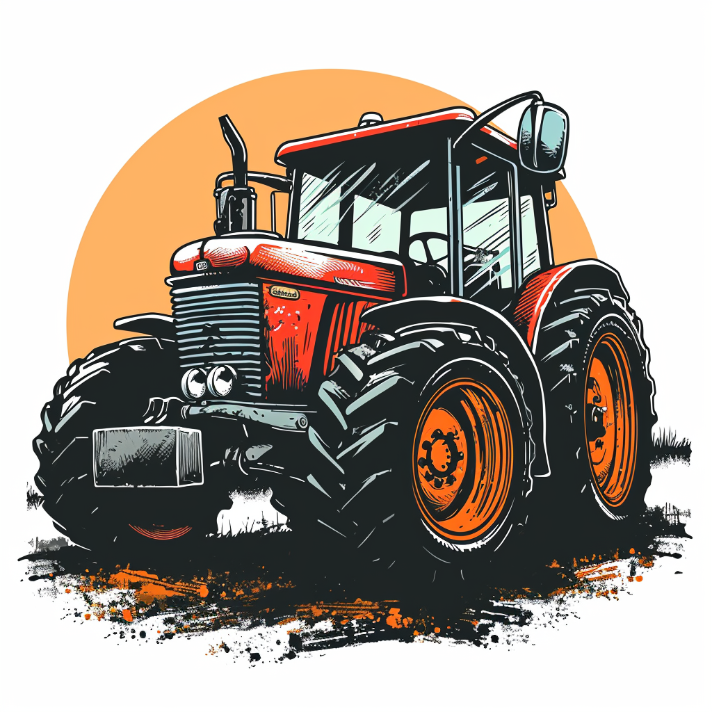 4. Illustration of a modern tractor logo