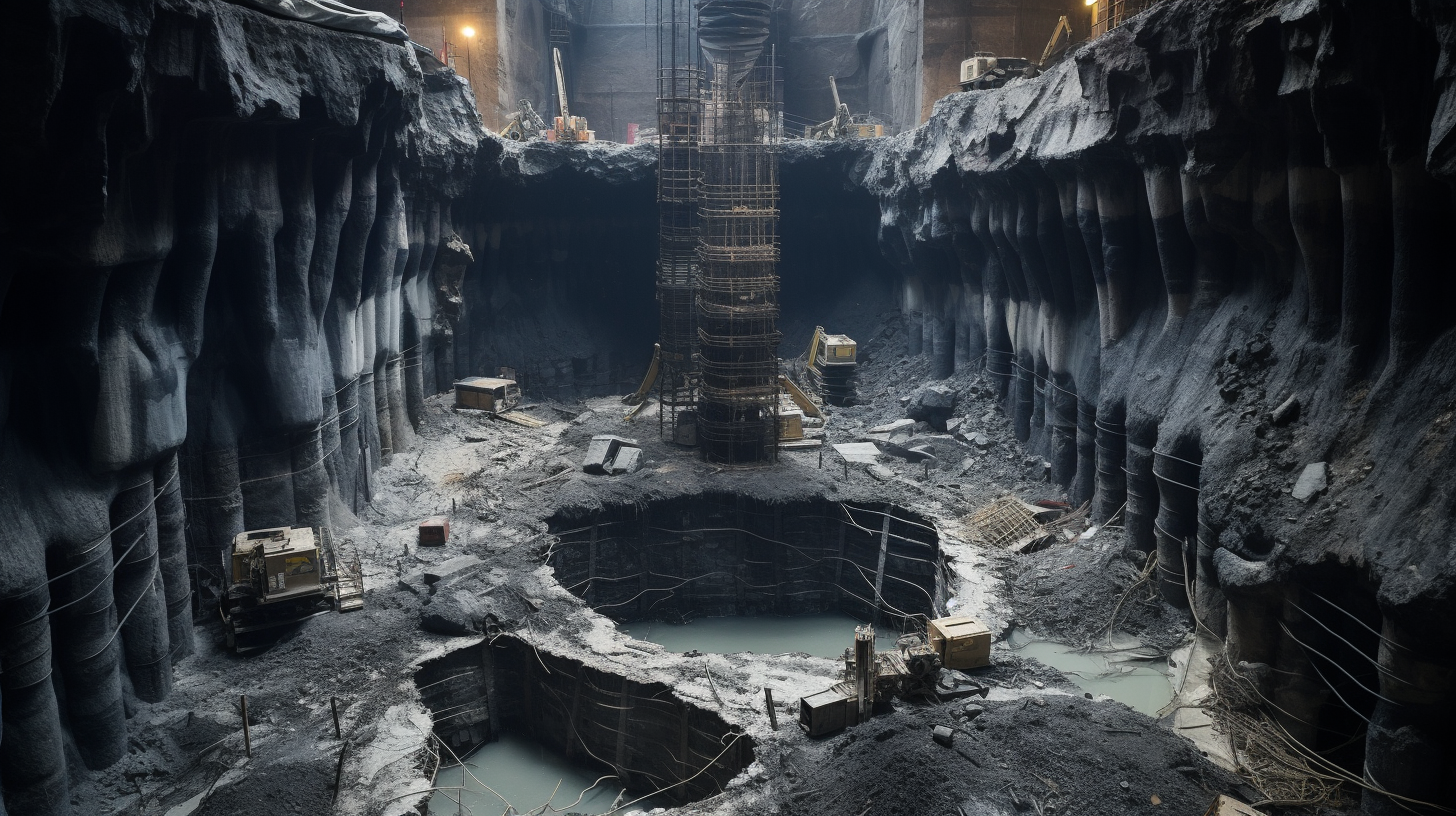 4. Detailed image depicting the NYC skyscraper's deep foundations.