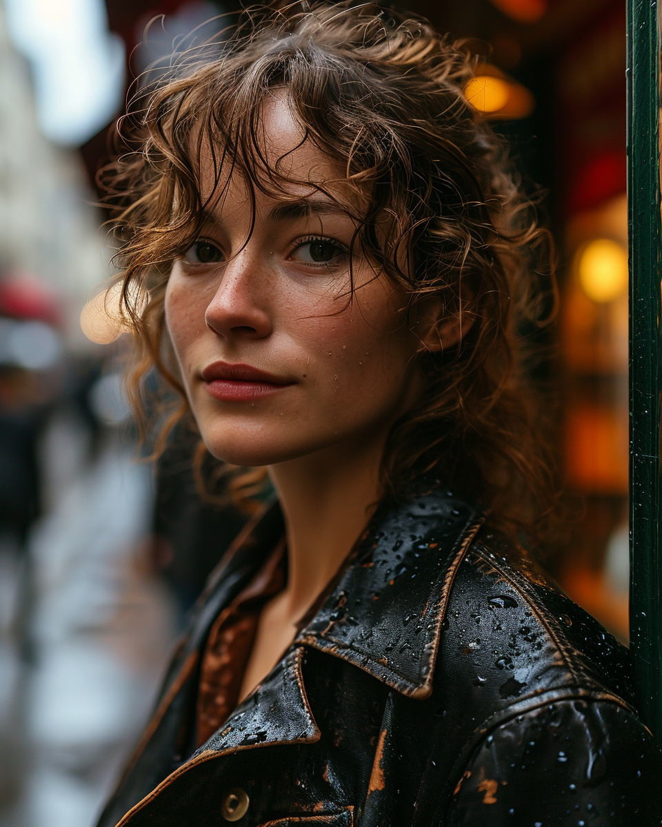 4. Woman with perfect detailed skin in Paris