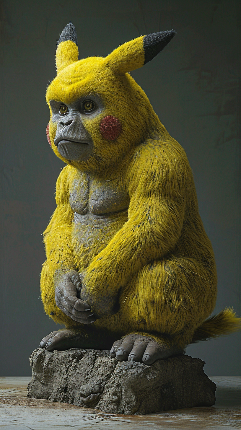 4. Admire the amazing hyperealistic Pikachu Gorilla image