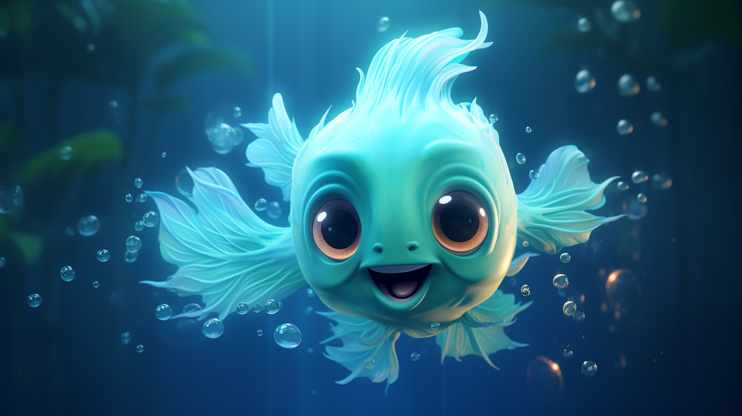 4.  Captivating image featuring a cute water creature