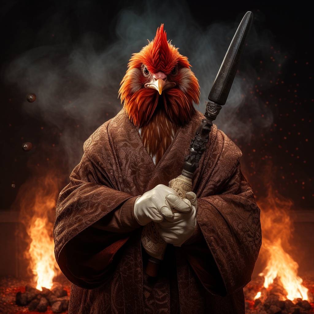 4. Rooster Jedi Master wields eggs to conquer the galaxy.