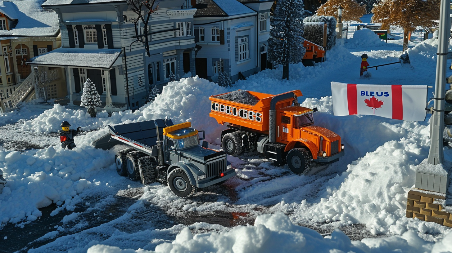 4. Snow removal operation in Canadian suburb street