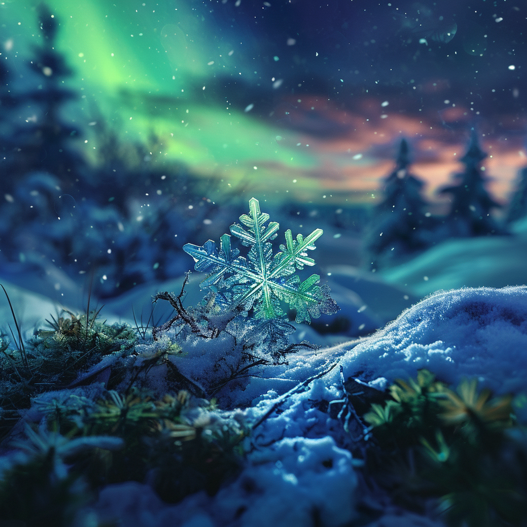 4. Mesmerizing Snowflake Aurora Planet Image ALT Text