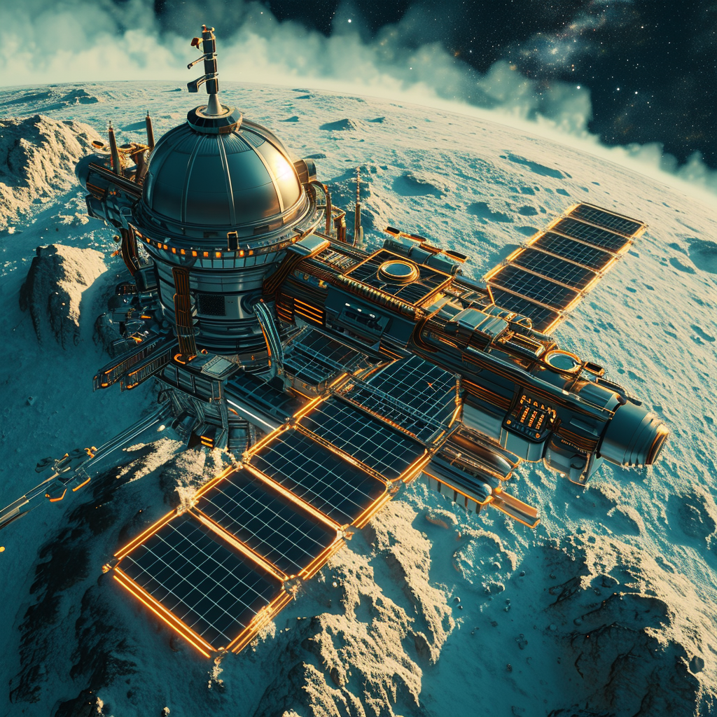 4. Solar power plant on a planet in space game