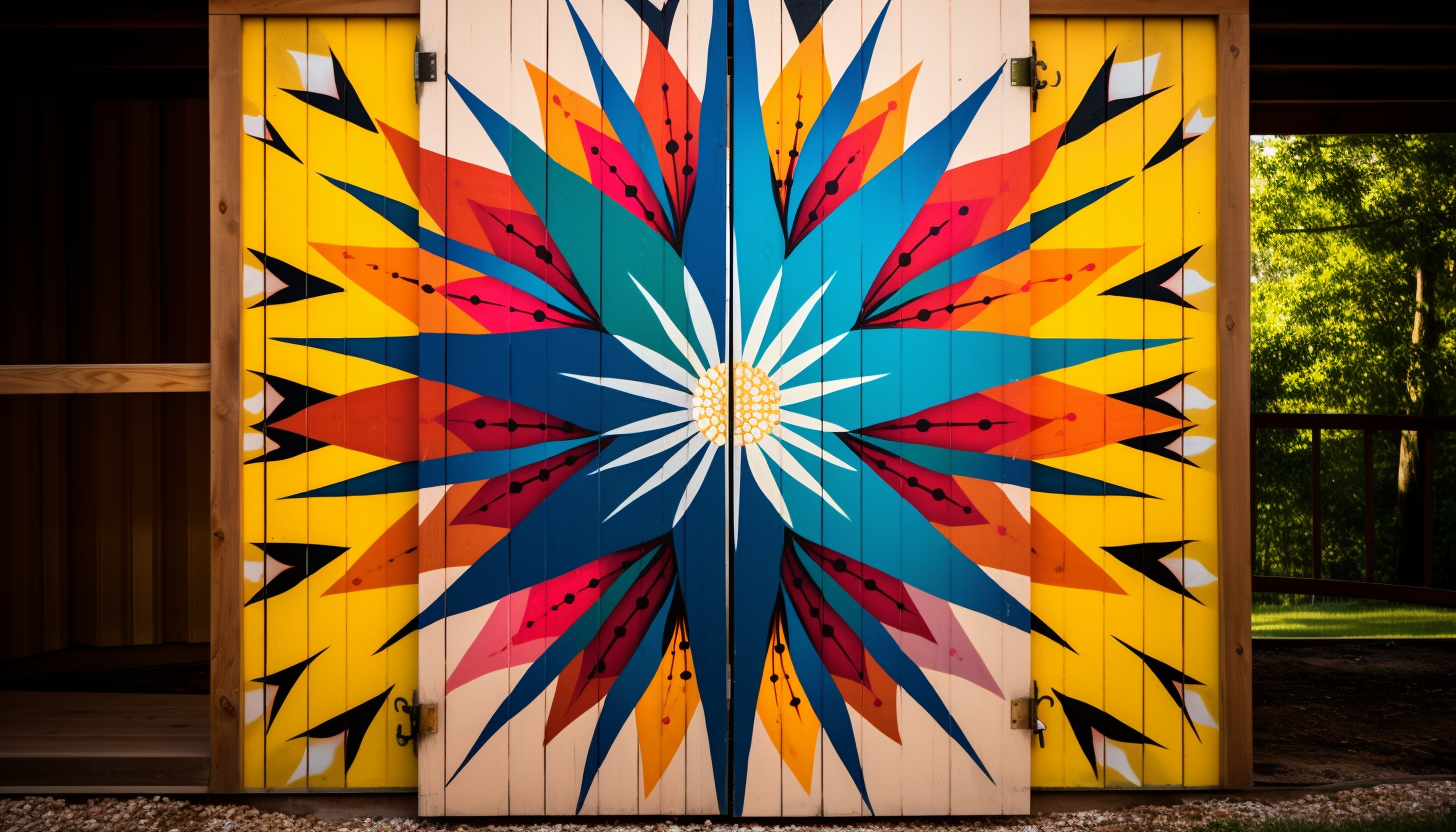 4. Bright and Geometric Starburst Door Image