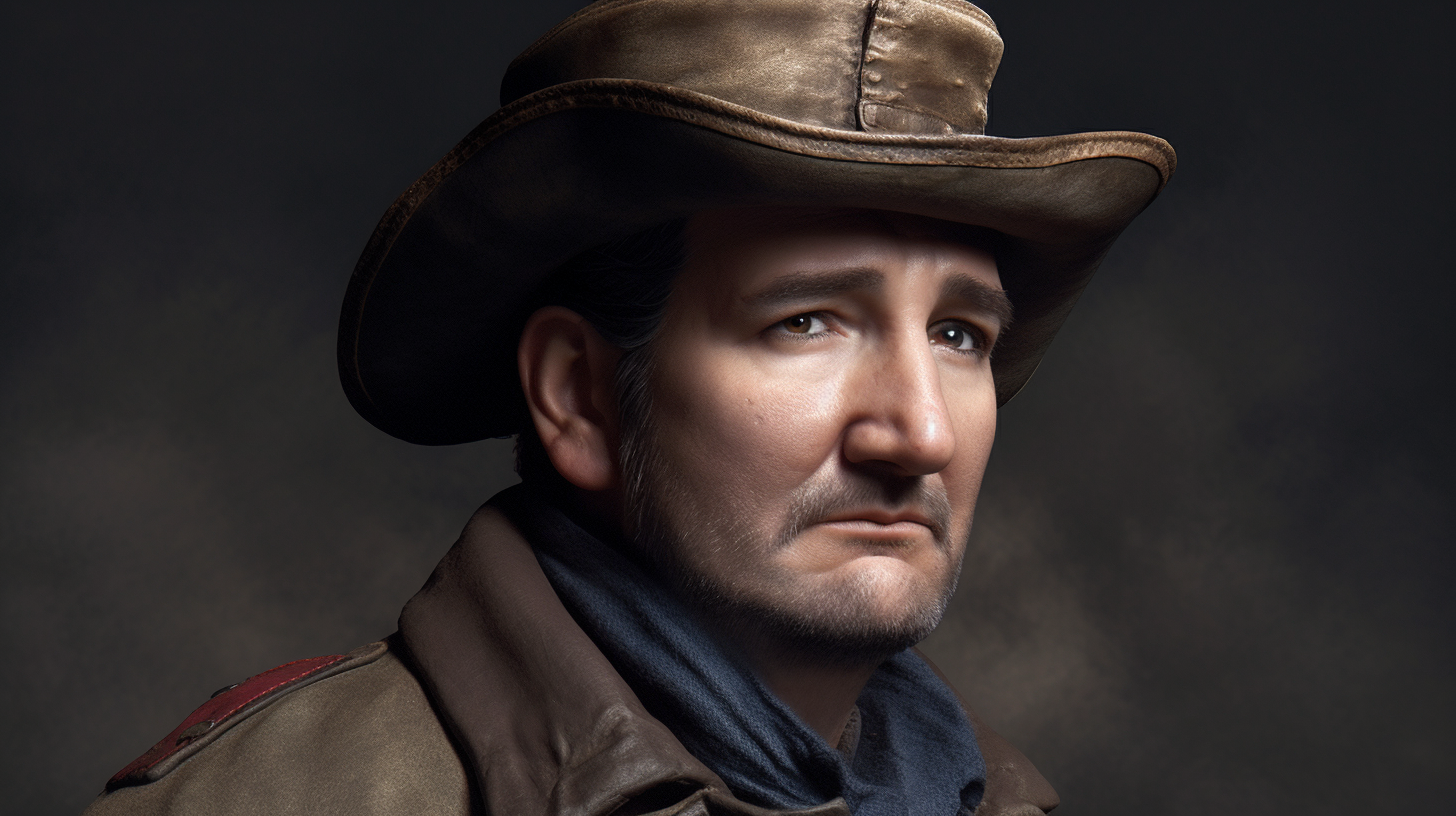 4. Image of Ted Cruz in revolutionary war uniform with tricorn hat