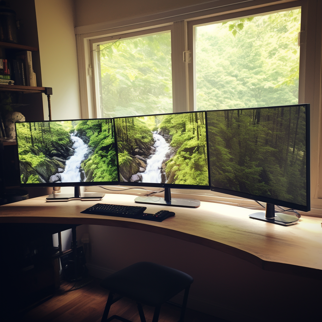 4. Amazing triple monitor setup for maximum productivity