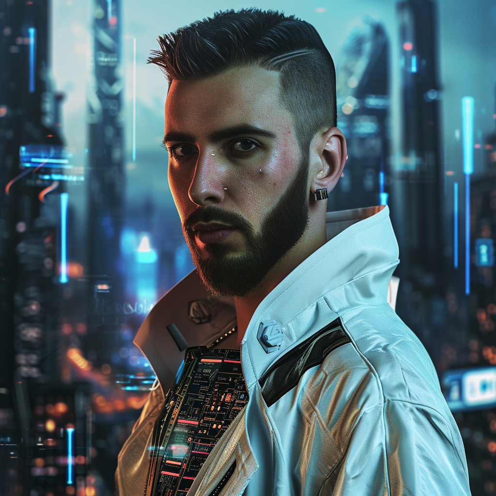 4. Image of a modern Turkish man in futuristic style