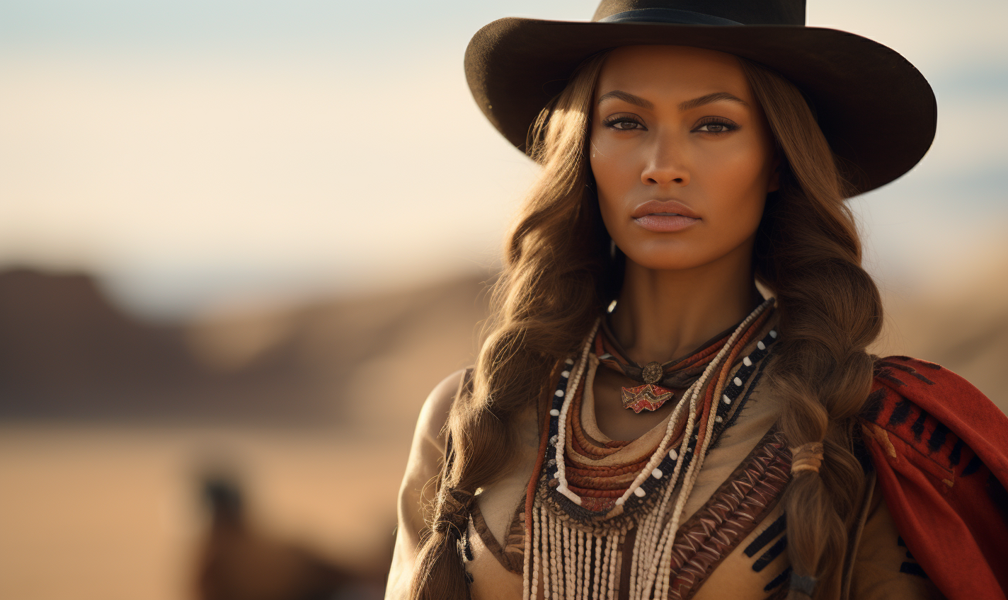 4. Native American Princess in Western Clothing