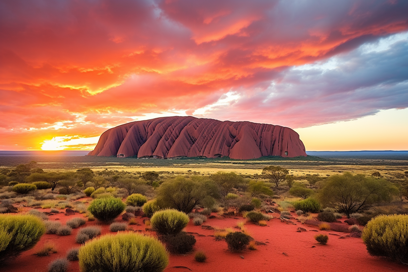 4. Stunning Uluru landmark with cultural significance