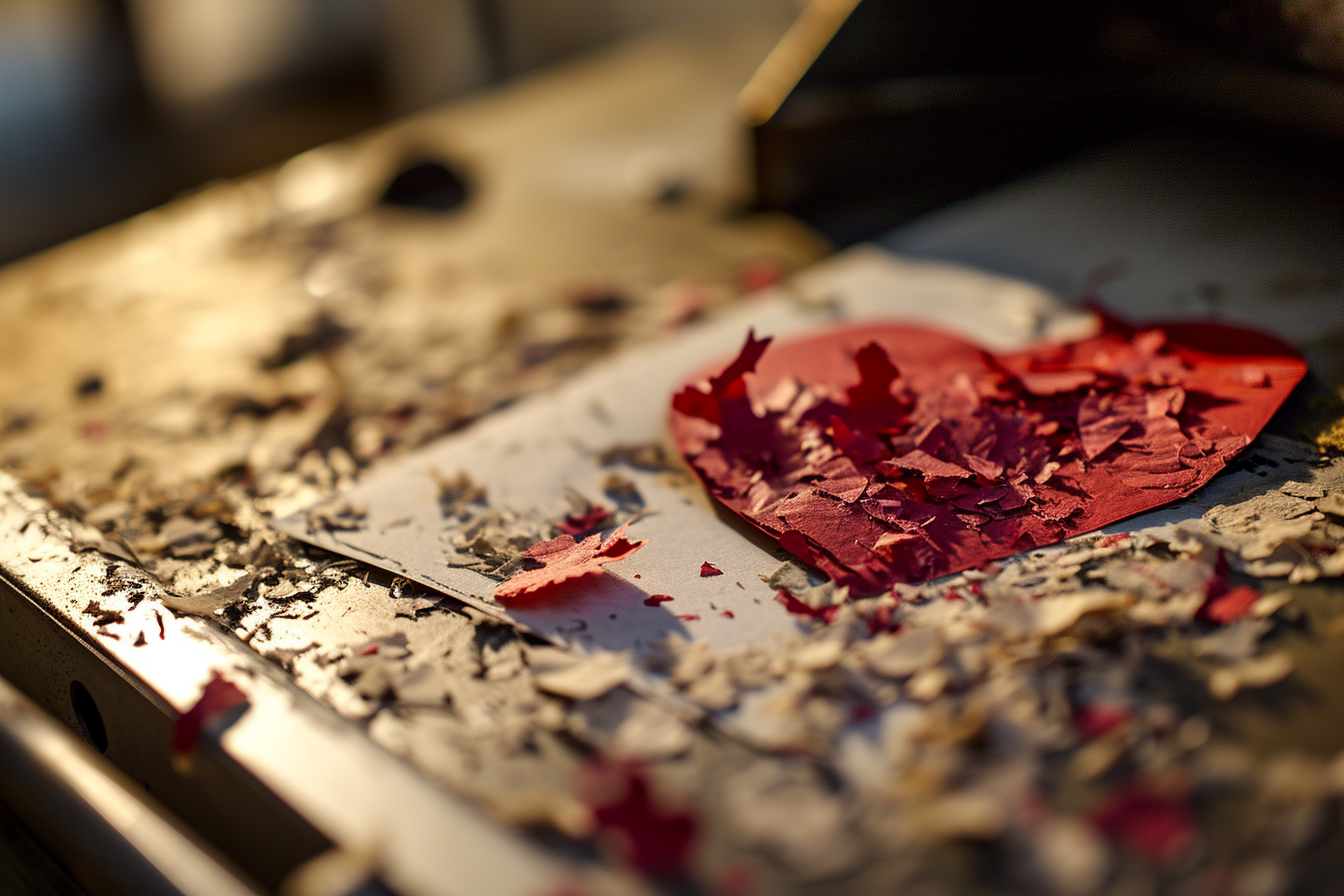 4. Image of shredded Valentine's Day card