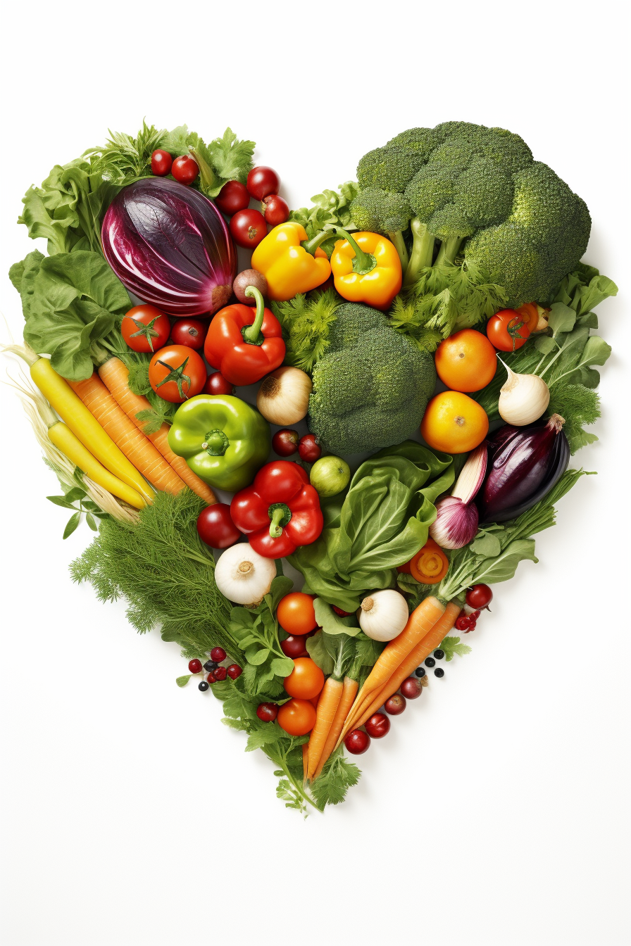 4. Fresh heart-shaped vegetable on white