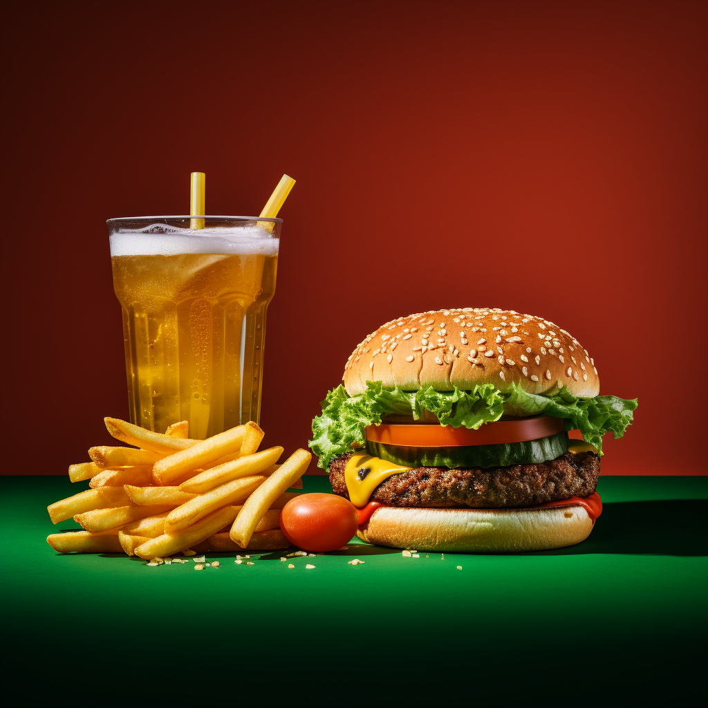 4. Tasty Veggie Combo Burger with Fries and Soft Drink