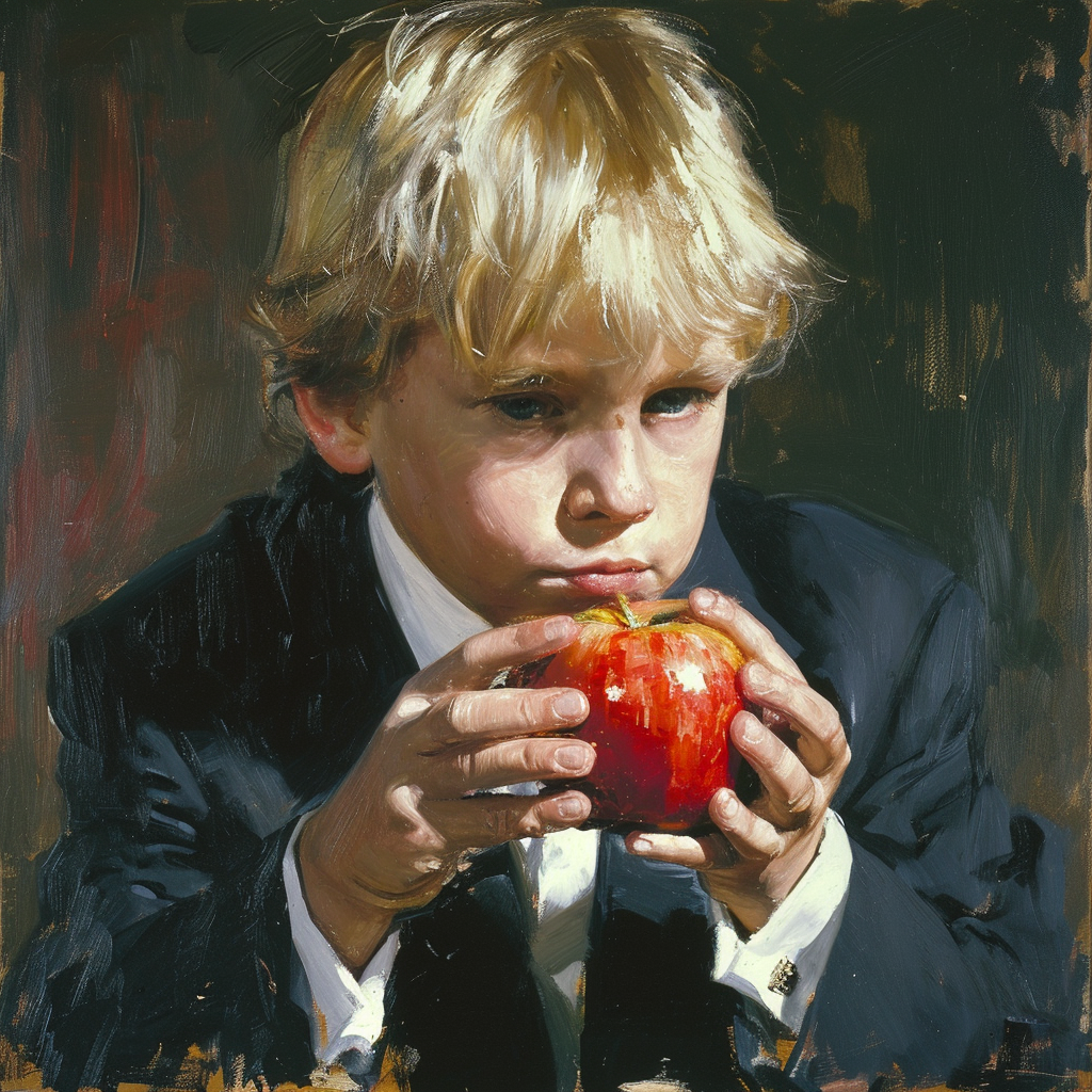 4. Young Trump Eating an Apple