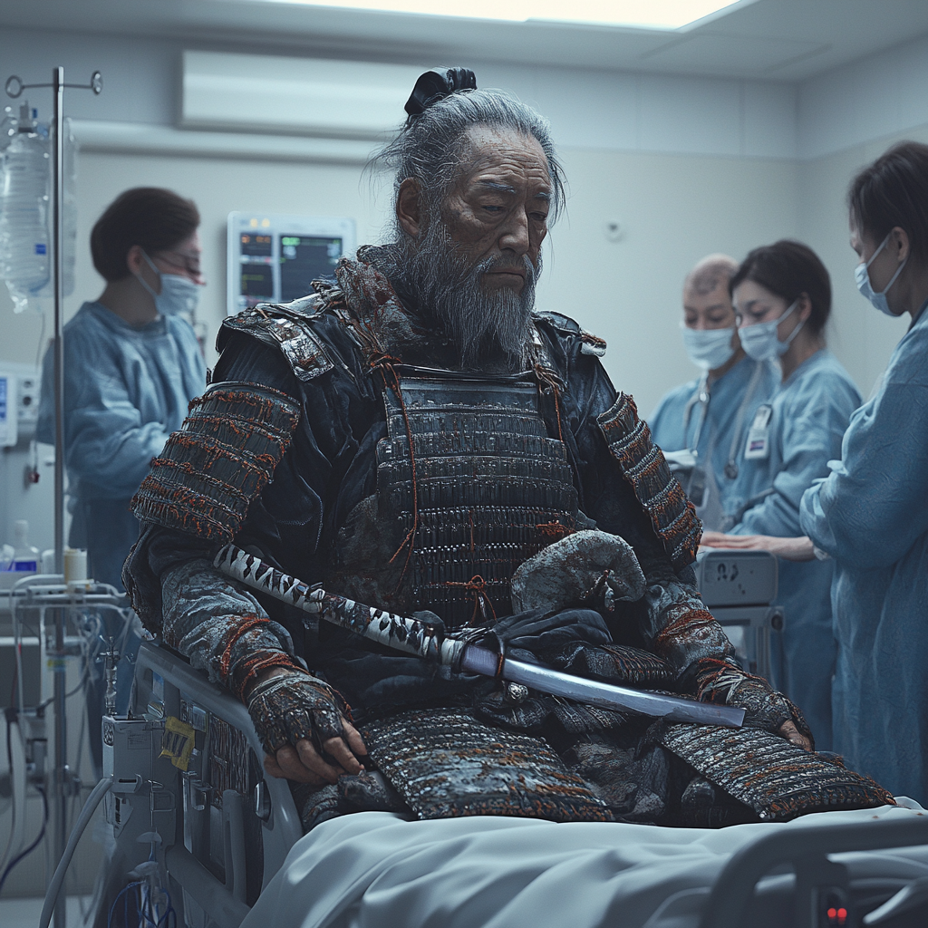 120-year-old samurai awakens in modern hospital, doctors shocked.